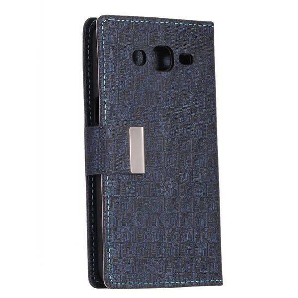 Bracevor Maze Pattern Wallet Stand Leather Case for Samsung Galaxy Grand 2 (Black)