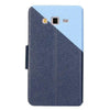 Bracevor Dual color silk Pattern Wallet Stand Leather Case for Samsung Galaxy Grand 2 (Blue)