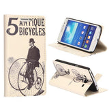 Bracevor Design Wallet Stand Leather Case for Samsung Galaxy Grand 2 (Vintage Cycle)
