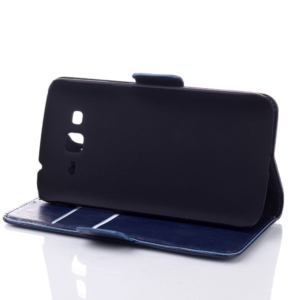 Bracevor Wallet Stand Leather Case for Samsung Galaxy Grand 2 (Black)