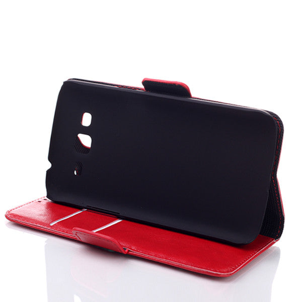 Bracevor Wallet Stand Leather Case for Samsung Galaxy Grand 2 (Red)