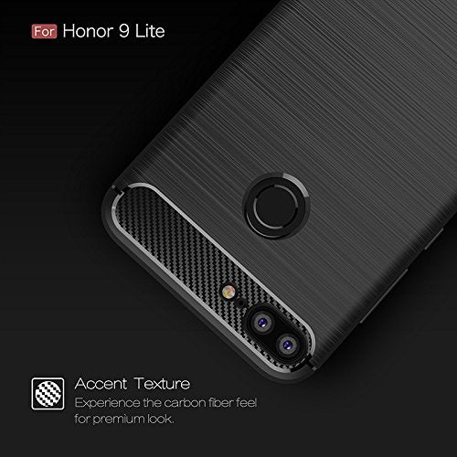 Bracevor Back Cover for Honor 9 Lite (Black) | Brushed Texture | Rugged Armor Cover