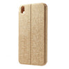 Bracevor Dual Window Texture Leather Stand Flip Case for HTC Desire 816 - Brown