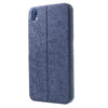 Bracevor Dual Window Texture Leather Stand Flip Case for HTC Desire 816 - Blue