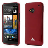Bracevor Mercury Jelly Glitter TPU Gel Case for HTC One M7 801e (Red)