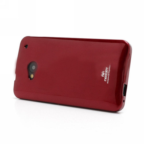 Bracevor Mercury Jelly Glitter TPU Gel Case for HTC One M7 801e (Red)