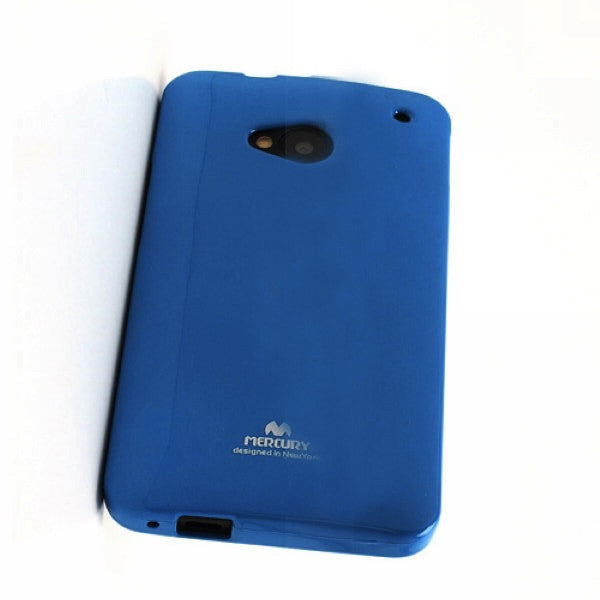 Bracevor Mercury Jelly Glitter TPU Gel Case for HTC One M7 801e (Blue)