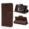 Mercury Goospery Fancy Diary Leather Case Cover for HTC One M7 801e - Brown