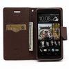 Mercury Goospery Fancy Diary Leather Case Cover for HTC One M7 801e - Brown