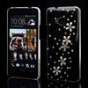 Flowers Diamond Transparent Designer Back case for HTC One M7 801e