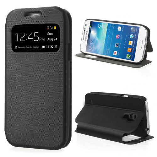 Bracevor Smart Window View  Leather Stand Flip Case for Samsung Galaxy S4 mini 