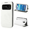 Smart Window View  Leather Stand Flip Case for Samsung Galaxy S4 mini - White