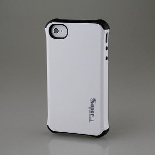 White Super Hybrid 2 in 1 Back Case for Apple iPhone 4 4s