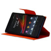 Bracevor Dual color Wallet Stand Leather Case for Sony Xperia Z L36H Orange 4