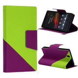 Bracevor Dual color Wallet Stand Leather Case for Sony Xperia Z L36H - Green