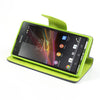 Mercury Goospery Fancy Diary Leather Case Cover for Sony Xperia SP - Green / Blue