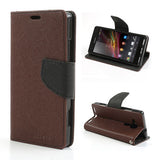 Mercury Goospery Fancy Diary Leather Case Cover for Sony Xperia SP - Brown
