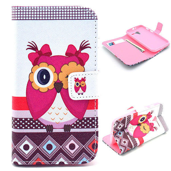 Bracevor Cute Owl Design Wallet Leather Flip case Cover for Motorola Moto X XT1058 XT1060