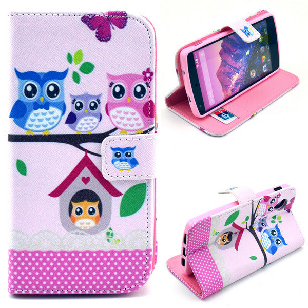 Bracevor Treehouse Owl Design Wallet Leather Flip Case Cover for LG Google Nexus 5