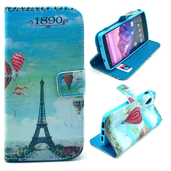 Bracevor Eiffel Design Wallet Leather Flip Case Cover for LG Google Nexus 5