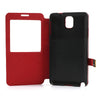 Window View Oracle grain Leather case for Samsung Galaxy Note 3 - Red4