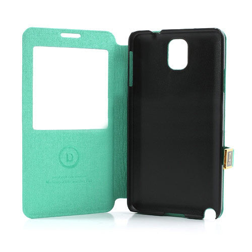 Bracevor Window View Leather case cover for Samsung Galaxy Note 3 - Cyan4