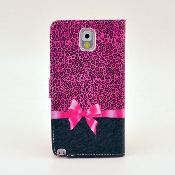 Bracevor Rose Bowknot Wallet Leather Flip Case for Samsung Galaxy Note 3