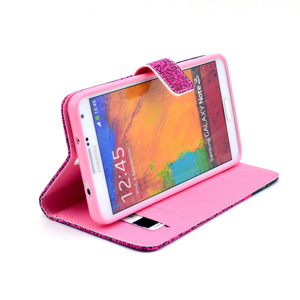Bracevor Rose Bowknot Wallet Leather Flip Case for Samsung Galaxy Note 3 Neo