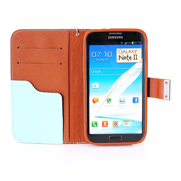 Bracevor Multi-color design Samsung Galaxy Note 2 N7100 Wallet Leather Case