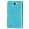 Bracevor Diamond studded Magnetic Flip Wallet Leather Case Cover for Samsung Galaxy Note 2 N7100 - Blue