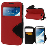 Roar Window View Samsung Galaxy Note 2 N7100 Wallet Leather Case - Red