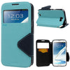 Bracevor Roar Window View Samsung Galaxy Note 2 N7100 Wallet Leather Case - Blue