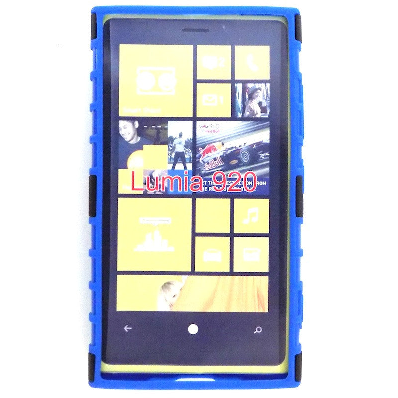 Bracevor Rugged Armor Hybrid Kickstand Case Cover for Nokia Lumia 920 - Blue