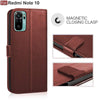 Bracevor Xiaomi Redmi Note 10/Xiaomi Redmi Note 10S Flip Cover Case | Premium Leather | Inner TPU | Foldable Stand | Wallet Card Slots - Executive Brown