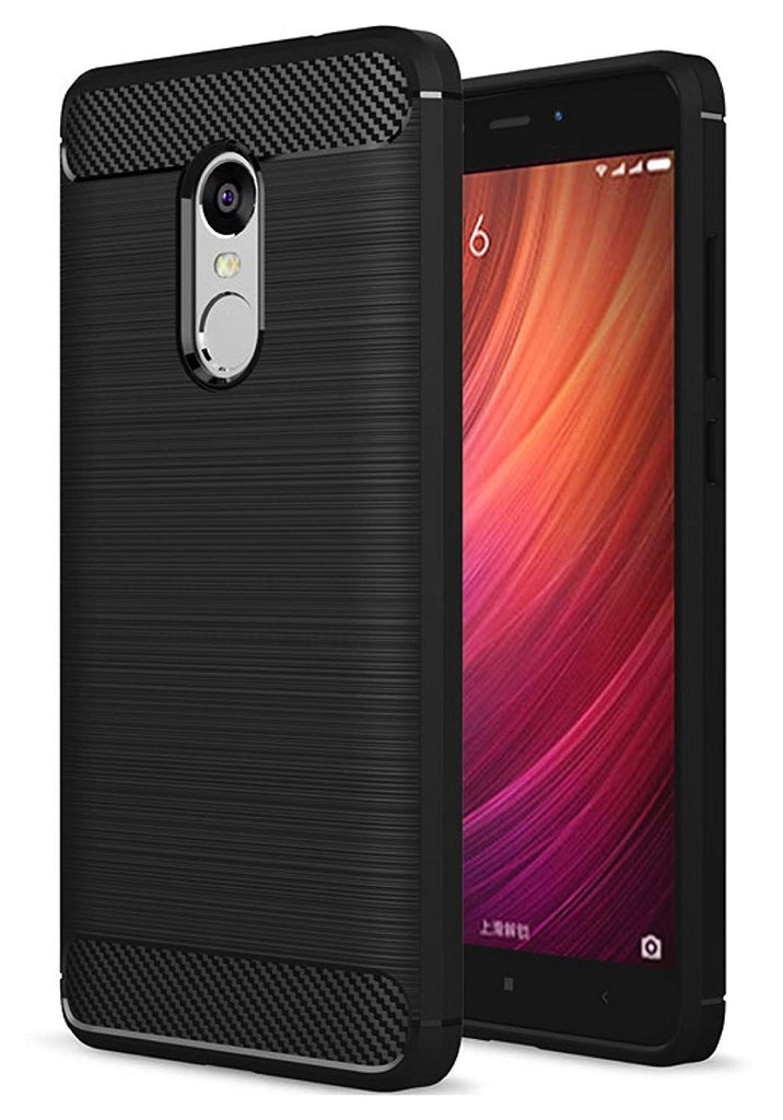 Bracevor Back Cover for Xiaomi redmi Note 4 (Black) | Brushed Texture | Rugged Armor Cover
