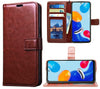 Bracevor Xiaomi Redmi Note 11 Flip Cover Case | Premium Leather | Inner TPU | Foldable Stand | Wallet Card Slots - Executive Brown