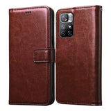 Bracevor Xiaomi Redmi Note 11T 5G Flip Cover Case | Premium Leather | Inner TPU | Foldable Stand | Wallet Card Slots - Executive Brown