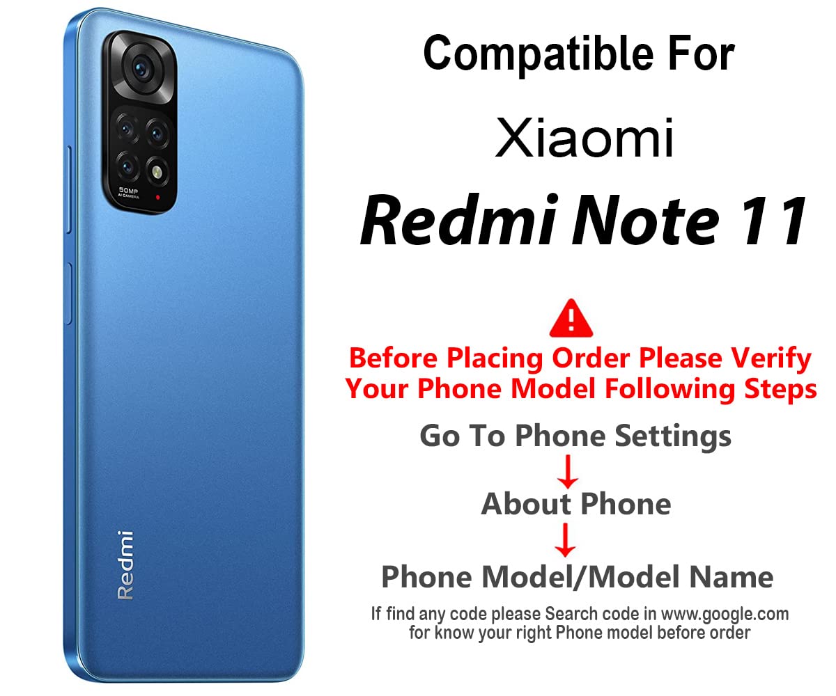 Bracevor Back Cover for Xiaomi Redmi Note 11 (Black) | Brushed Texture | Rugged Armor Cover