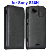 Magnetic Leather Vertical  Flip Case for Sony Xperia L - Black