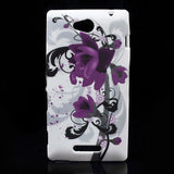 Floral design hard back case cover for Sony Xperia C S39h