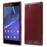 Elegant Brushed TPU Gel Back Case for Sony Xperia T2 Ultra (Red)
