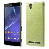 Elegant Brushed TPU Gel Back Case for Sony Xperia T2 Ultra - Green