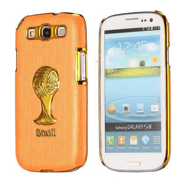 Brazil Soccer World Cup Commemorative Edition PC Hard case for Samsung Galaxy S3 I9300 (Orange)