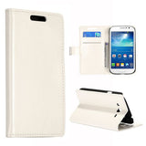 Stylish Leather Wallet Case for Samsung Galaxy Grand Duos - White