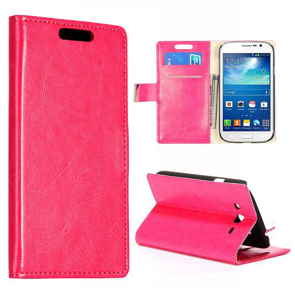 Bracevor Stylish Leather Wallet Case Cover for Samsung Galaxy Grand Neo i9060 and Grand Duos i9082 - Pink