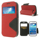 Roar Window View Samsung Galaxy Grand Duos Wallet Leather Case - Red