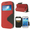 Bracevor Roar Window View Samsung Galaxy Grand Duos Wallet Leather Case - Red