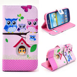 Trendy Owls Design Wallet Leather Flip Case for Samsung Galaxy S3 I9300