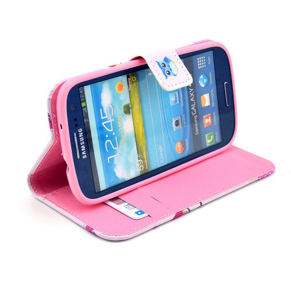 Bracevor Trendy Owls Design Wallet Leather Flip Case for Samsung Galaxy S3 I9300