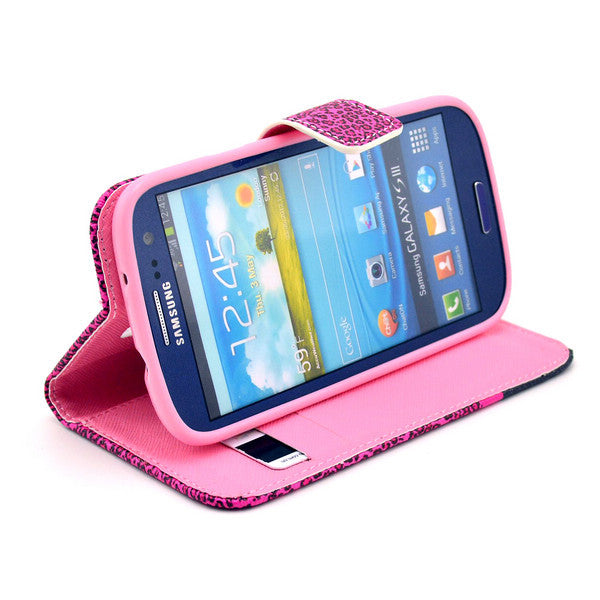 Bracevor Rose Bowknot Wallet Leather Flip Case for Samsung Galaxy S3 I9300